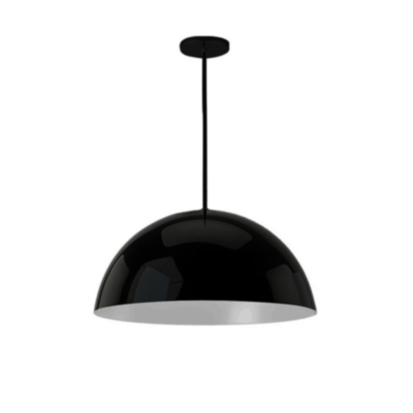 Pendente Orbi 1xe27 Preto Brilho/ Branco 48cm -or346|orluce